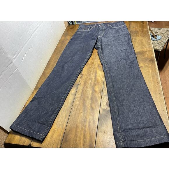 Kimes Ranch Men's Dillon Raw Jeans Blue 100% Cotton Wide Bootcut 34x36 USA Made - Picture 1 of 10